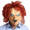 Korkunç yüz maske maskeli balo cosplay parti sahne korku bebek chucky hayalet bebek maskesi korkunç ürpertici çocuklar çocuklar cadılar bayramı parti maskeleri