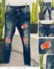 2023 Herren Jeans Europäischen Jean Hombre Brief Stern Männer Stickerei Patchwork Zerrissene Für Trend Marke Motorrad Hose Mens Skinny GRÖßE 30-40