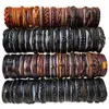 チャームブレスレット30PCSPACK卸売バルクロットミックススタイル編組編みEthinc Tribal Leather Cuff Mens Womens Jewelry Party Gifts MX4 230814