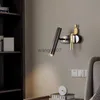 Wall Lamps Post Modern Luxury LED Wall Lamps Copper Little Man 3 Color Light Bedroom Sconces Bedside Reading Interior Wall Lighting Fixture HKD230814