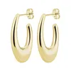Boucles d'oreilles cerceaux 2023 Daily Basic Hollow pour les femmes Small Gold plaqué en acier inoxydable Earrngs Tarnish Bijoux GRATUIT
