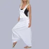 Women's Jumpsuits Rompers Women Thin Jumpsuits Plus Size Sleeveless Backless Side Pockets Baggy Long Jumpsuits Ladies Loose Romper Harem Pants S-5XL 230812