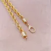 AU750 18 Karat Pure Gold Diamond Cut Rope Chain Halsband smycken Anpassad riktig guld 18K gul fast guldlänkskedja