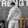 Men's Hoodies Sweatshirts Men Oversized Pullover Hoodie Cotton Loose Sportswear Joggers Gym Sports Fitness Running Training Coat Casual Fashion Sweatshirt 230812