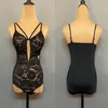 Stage Wear Sexy Hollow Out Lace Latin Dance Tops Summer Practice Ballroom Tango Clothing Women Bodysuit DL10853