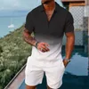 Socistas para hombres Solicitud de color sólido Swintsuit Sweet Sweet Sweet Summer Casual Polo Camiseta y pantalones cortos 2 PCS Sets Trend Man Pulever Clothing