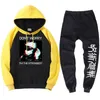 Tracksuits voor heren Jujutsu Kaisen anime gojo sensei patroon kleding en broeken eenvoudige oversized suit street mode casual man sweatshirt sets