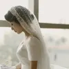 Bridal Veils White Full Pearls Beads Sari Veil For Arab 3Meter Long Cathedral Wedding Bride Bachelorette Party Accessories