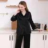 Women's Sleepwear Luxury 19 Momme 92% Mulberry Silk Pajama Sets Spring Summer Lace Nine-point Sleeve Design Top And Bottom Set