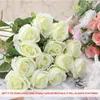 Decoratieve bloemen kransen 50 pc's kunstmatige rozenbloem zijden rozen boeket echt ogende neprozen voor thuisbruiloft centerpieces feestdecoraties 230812