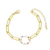 Strand vlen Emamel Mite Donut Bracelet для женских девушек подарки ювелирные аксессуары простые золотые цепные браслеты украшения