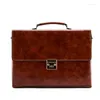 Briefcases Anti Theft Password Lock Business Briefcase Men Messenger Bag Men's Handbags Handmade Shoulder Casual Laptop