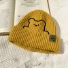 Bantas de gorro/crânio urso de malha de lã Cap mulheres outono feminino e pilha de inverno Internet japonesa famosa chapéu de chapéu para mulheres