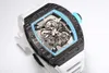 Fantastisk Superclone Mechanical R i C H A R D Luxury Designer Mens Watches RM055 SOC3 AAA Automatisk rörelse Vattentät kolfiberfodral Anti Scratch Sapphire Mirror