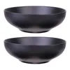 Conjuntos de utensílios de jantar 2 pcs imitação de porcelana tigela de arroz de porcelana salada de jantar doméstico que serve melamina mesa udon macarrão sopa simples