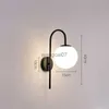 Wall Lamps Modern Indoor Minimalist GoldenBlack Wall Lamp Glass Bulb E27 Bedside Lamp Room Living Room Aisle Lighting Decoration Luminaires HKD230814