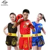 Utomhus shorts muay thai mma t shirt kungfu wushu kläder kampsport sanda rashguard boxing byxor män kvinnor barn prestanda kostym 230814