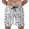 Pantalones cortos para hombres Dálmata Tablero de estampado Summer en blanco y negro Pantalones cortos Surfing cómodos troncos de baño impresos impresos