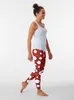 Активные брюки красные агарические леггинсы спортзал женский леггинс женщина носить женскую йогу