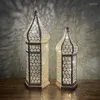 Strings Metal Mubarak Ramadan LED LED LED TOWER MOŻE LANTERN EID Festiwal Warm Nocna Light Desktop Lampa Żelazna dekoracja