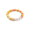 Link braccialetti fatti a mano Boho Gioielli allunghi perle in vetro colorato per perle in ceramica quadrata per le donne