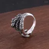 Cluster anneaux meibapj réel s925 argent sterling sterling thaï personnalisé aiglaw ouverte ouverte fine fête des bijoux rétro pour les femmes