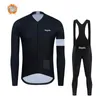 Jersey de cyclisme Ensemble des maillots de cyclisme masculins Ensemble de veste à manches longues thermiques hivernales