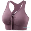 ヨガの衣装Veqking Front Zipper Women Sports Bra Plus Size Push Up Choldproof Running Breatable Fitness Workout Top