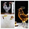 Tumblers Home glass wine bottle Rooster shape liquor Empty Glass Infused Wine Bottles Whiskey Dispenser Bar Tools 230814