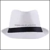 Gierige rand hoeden mode dames heren uni fedora trilby gangster cap zomer strand zon st panama hat paren minnaars 2021 553 t2 drop del dhv2uuu