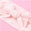 Hair Accessories Pcs/Lot Born Baby Girls Ribbed Bow Headband Knit Wide Nylon Elastic Band Shower Gift Po Props Drop Delivery Kids Mat Dhpay