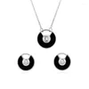 Collier Boucles d'oreilles Set Carlidana Luxury-Selling Talisman noir blanc titane en acier collier / boucles d'oreilles pour femmes bijoux 2023 Tendances