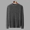 Men's Sweaters Autumn/Winter Pure Cashmere Clothing Round Neck Solid Twisted Flower Pullover Simple And Warm Sweater