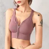 Camisoles Tanks Front Zipper Underwear Sports Bh Women Yoga Vest Sock Proof Breatble Runness Seamless Brassiere Wireless