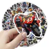 Adesivi per motociclisti da cartone animato da 50 pezzi Adesivi in ​​vinile impermeabili non casuali per auto a vasca per bici per skateboard Skateboard Scrapbook Bottle Decal