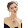 Bridal Veils Black Headband Veil For White Shiny Rhinestone Birdcage Woman Wedding Hair Accessories Charming Fascinators