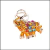 Tornari percorsi Colorf Rhinestone Elefante porta portachia porta clastici per le donne Ornamenti per sacchi a ciondolo per la consegna di regali