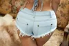 Frauenshorts 2023 Sexy Jeans Denim Beute Clubwear Super Short Feminino Skinny Hole Low Taille