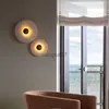 Vägglampor Art Deco Natural Marble LED Wall Lamp Hotel Hall Foyer Aisle Corridor Sconce Round Stone Gold Aluminium Free Collocation HKD230814