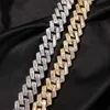Populär stil isad kubansk kedja med baguetter CZ Stone Hip Hop Chain S925 Silver Cuban Link Chain Necklace