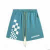 P0L0 Shorts maschile 2023 primavera/estate New Rhude Checkerboard Letter Printing Women's Casual Sports 5/4