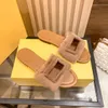 luxe Designer Slipper zomer indoor fuzzy tazz slide damesschoen winter Echt leer pluizige sandaal loafer topkwaliteit Platte hak dames Muilezel buitenshuis Sliders