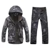 Hunting Jackets Outdoor Sports Waterproof Warm Camo Suits Men Winter Cycling Camping Climbing Fleece Windproof Thermal Pants Set