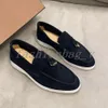 Designer Suede LP Loafers Men Women Summer Charms Walk Fashion Flats Slip on Thick Sole Buckle Mules Embellished Casual Shoes