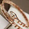 All Diamond Exquisite Designer Snake Cuff Bracelet Open Bangle