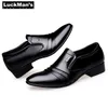 Kledingschoenen Luckman Mens Pu Leather Fashion Men Business Loafers Pointy Black Oxford Ademende formele bruiloft 230812