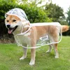 Vestido de pet -tel de pet rain casaco transparente cães de roupas de chuva capuz roupas de jaqueta impermeabilizada de cachorro macio de cachorro de poncho para meio para médio pequeno