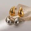 Orecchini a telaio Colore d'argento oro senza appalto per la caduta di acqua impermeabile per donna in acciaio inossidabile PVD 18K gioielli placcati