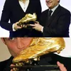 Decorative Objects Figurines Resin Charms Football Match Soccer Golden Boot Award Fans Souvenir GOLD Plating Shoe Trophy Gift Home Office Decoration Model 230814