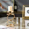 Ljushållare gyllene tre-ringshållare Nordiska heminredning Metal Glas Desktop Decoration Wedding Table Decorations